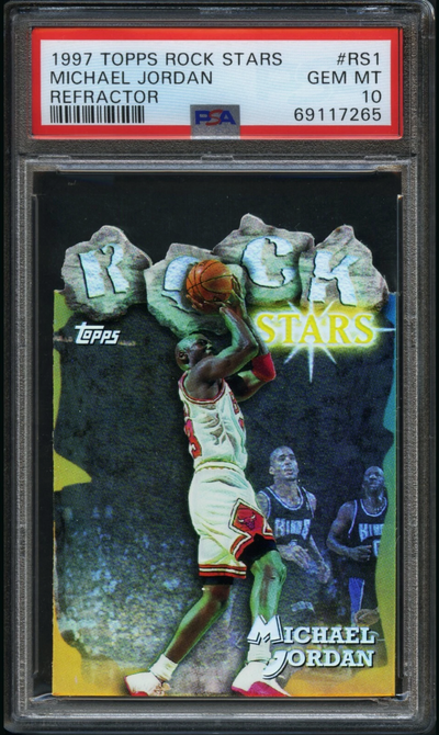 MICHAEL JORDAN 1997-98 Topps Rock Stars Refractor #RS1 PSA 10 GEM MINT