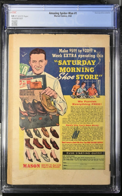 Amazing Spider-Man 1 (CGC 2.0) 2nd Spidey 1st J Jonah Jameson and Chameleon 1963