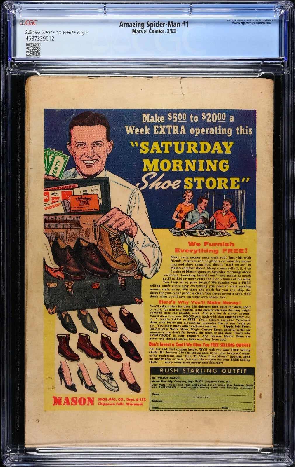 Amazing Spiderman 1 1963 GCG 3.5 Fantastic Four Crossover