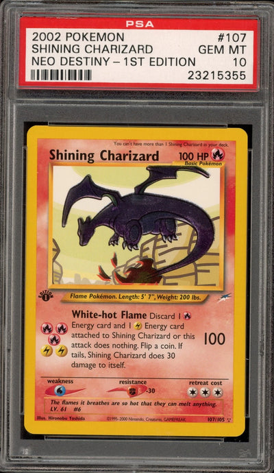 Pokemon Shining Charizard Neo Destiny 1st Edition Secret Rare Holo #107 PSA 10