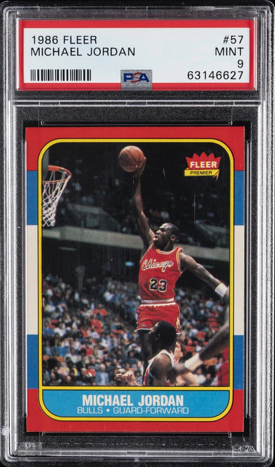 1986 FLEER BASKETBALL MICHAEL JORDAN ROOKIE RC #57 PSA 9 MINT