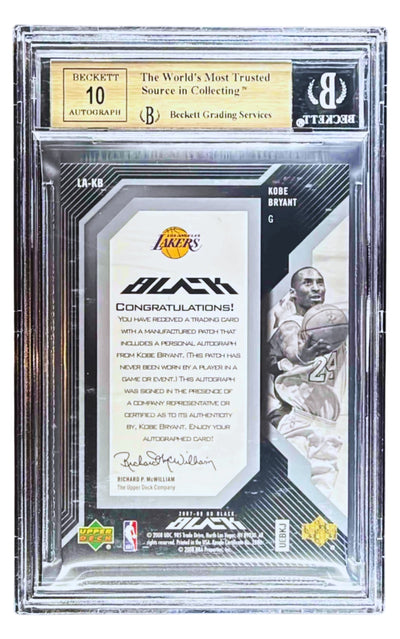 2007 Upper Deck Black Kobe Bryant Letters Patch Auto /25 BGS 9.5