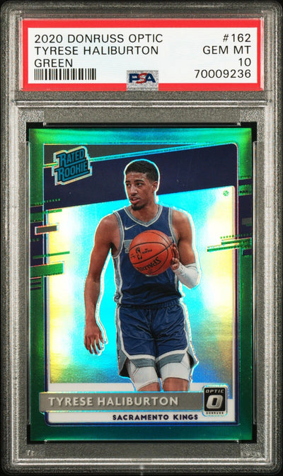 2020-21 Panini Donruss Optic Tyrese Haliburton 162 Rated Rookie Green 3/5 PSA 10