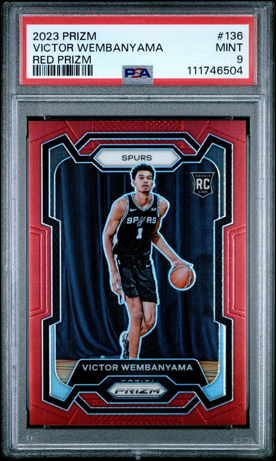 PSA 9 2023 Panini Prizm Victor Wembanyama Red Prizm Rookie RC /299 #136